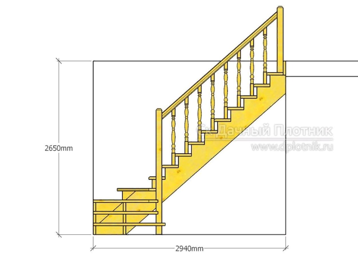 Проект лестницы с забежными ступенями